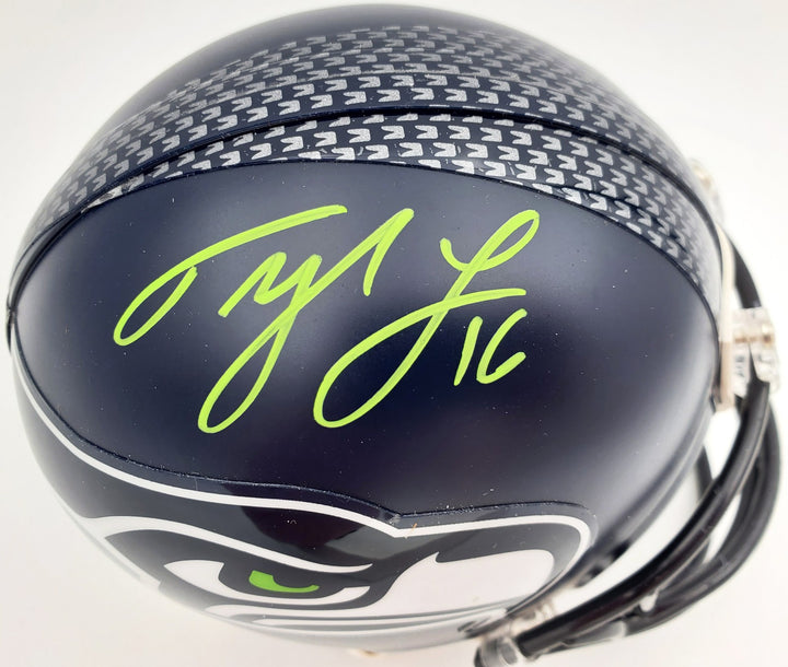 Tyler Lockett Autographed Signed Seattle Seahawks Mini Helmet In Green MCS Holo
