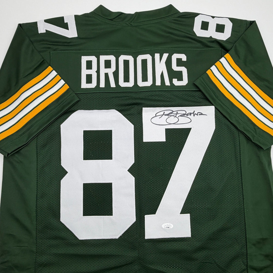 Autographed/Signed Robert Brooks Green Bay Green Football Jersey JSA COA