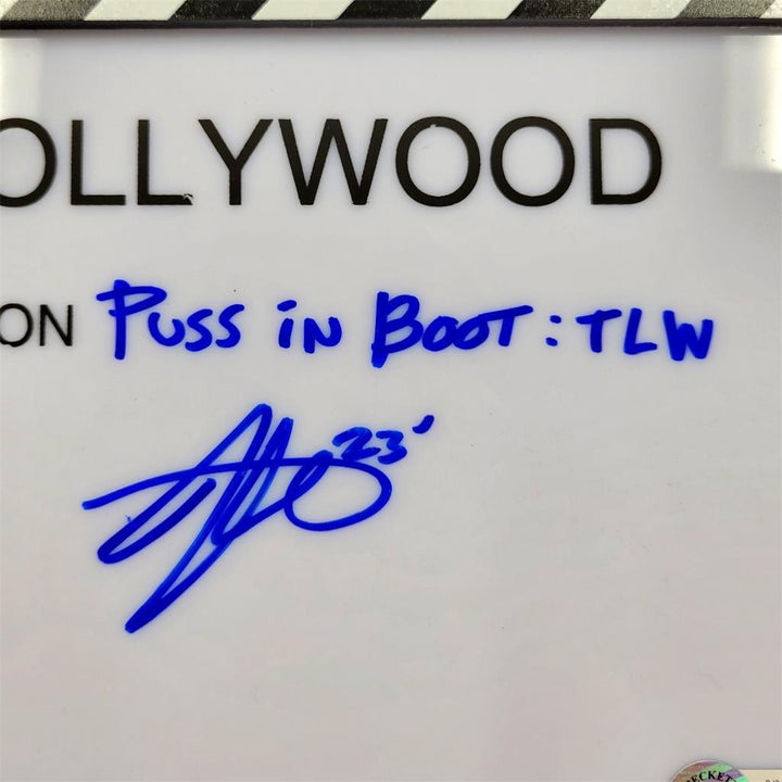 Joel Crawford signed Directors Clapboard Clapperboard Puss in Boots BAS Beckett