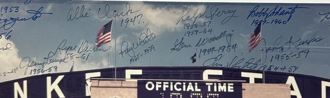 Yankees Signed 16x20 Framed Photo Yankee Stadium 34 Auto Mickey Mantle HOF Jsa