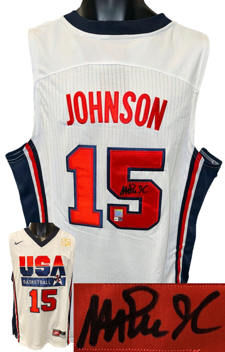 Magic Johnson signed Team USA Olympic Gold Nike Jersey - SSG Holo (L/Dream Team)