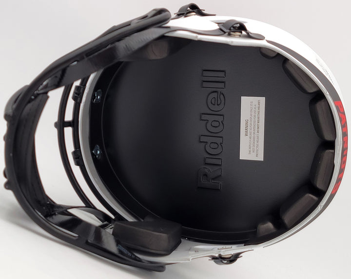 Mac Jones Auto Patriots Lunar Eclipse White Full Size Rep Speed Helmet Beckett