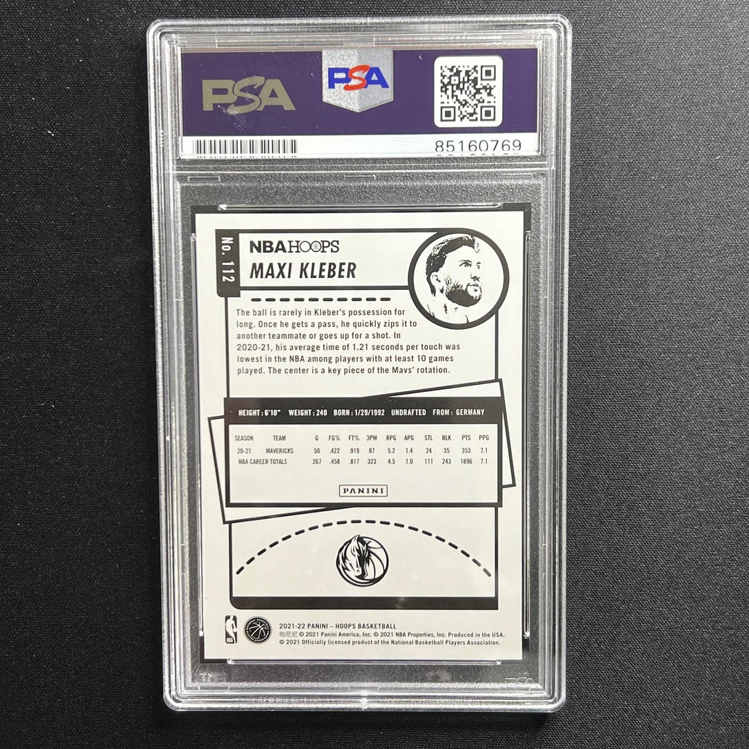 2021-22 Panini Hoops #112 Maxi Kleber Signed Card AUTO 10 PSA/DNA Slabbed Maveri