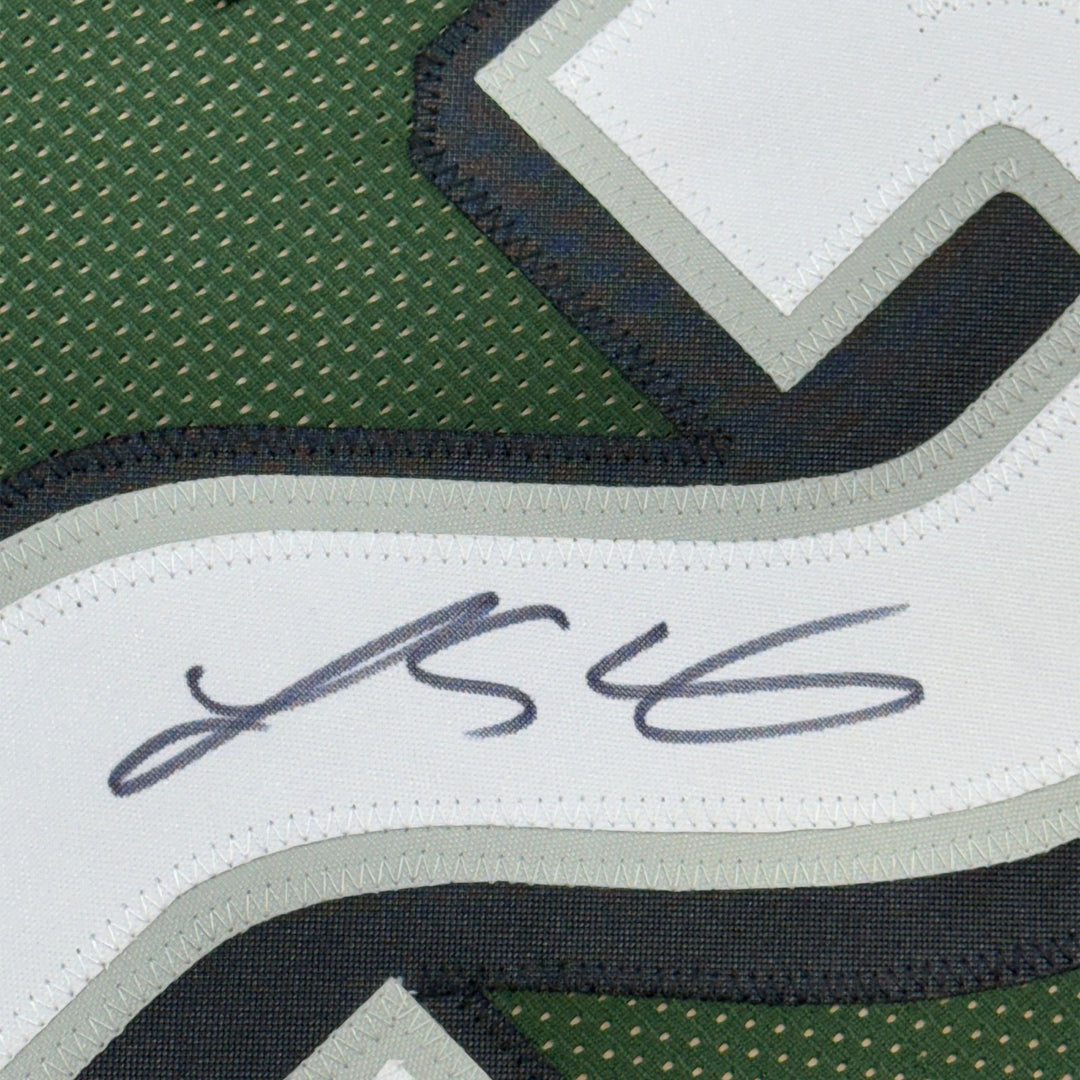 FRAMED Signed LESEAN MCCOY 35x39 Philadelphia Green Jersey JSA COA