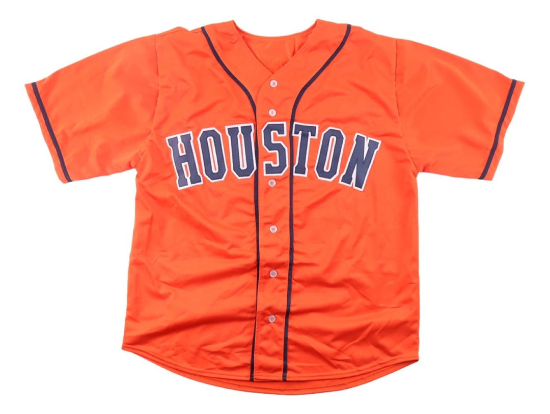 Christian Javier Houston Signed Orange Baseball Jersey Game 4 No Hitter BAS