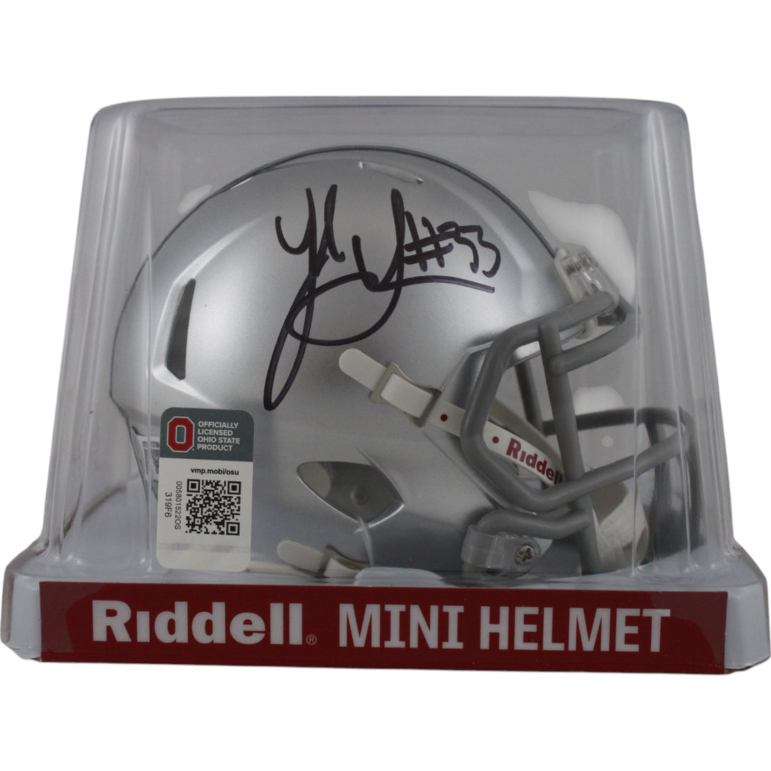 Jack Sawyer Autographed Ohio State Buckeyes Speed Mini Helmet Beckett 49624