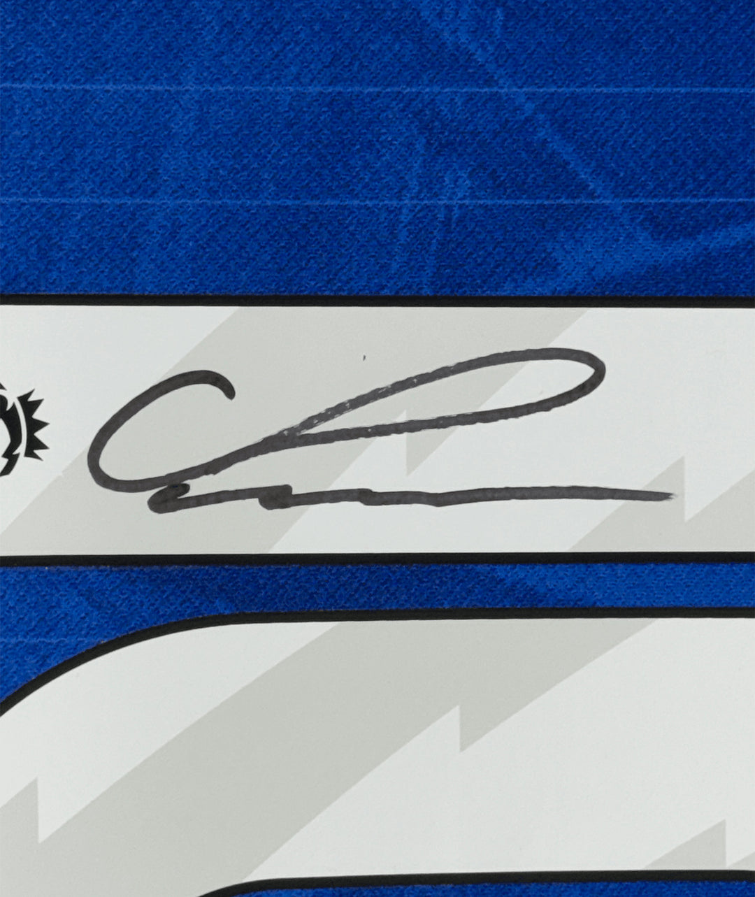 Framed Autographed/Signed Cole Palmer 35x39 Chelsea Blue Jersey Beckett COA