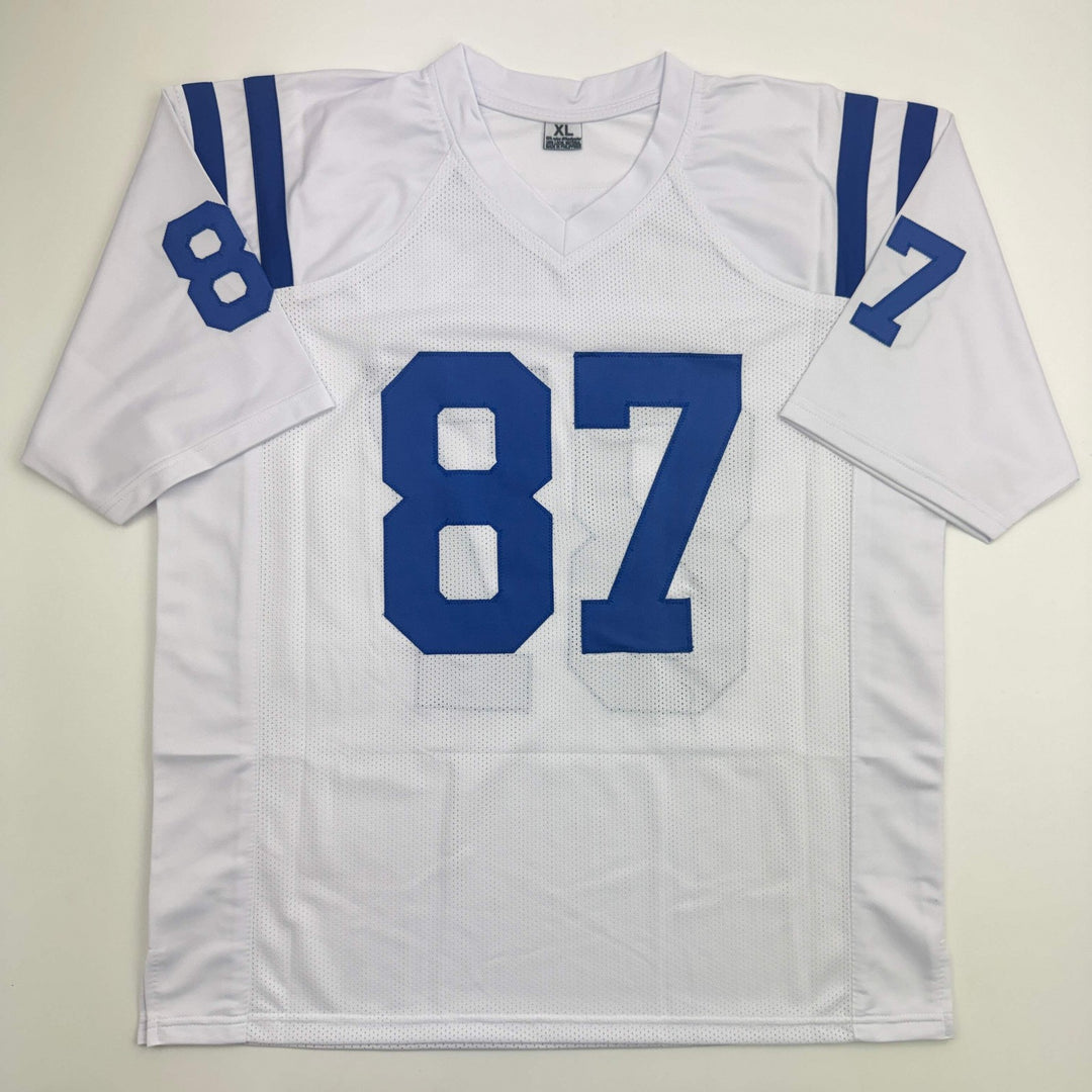 Autographed/Signed Reggie Wayne Indianapolis White Football Jersey JSA COA