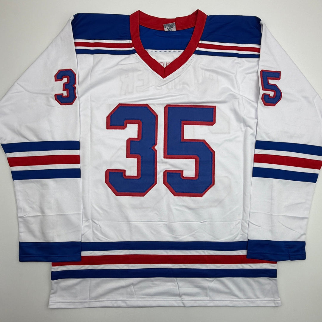 Autographed/Signed MIKE RICHTER New York White Jersey PSA/DNA COA Auto