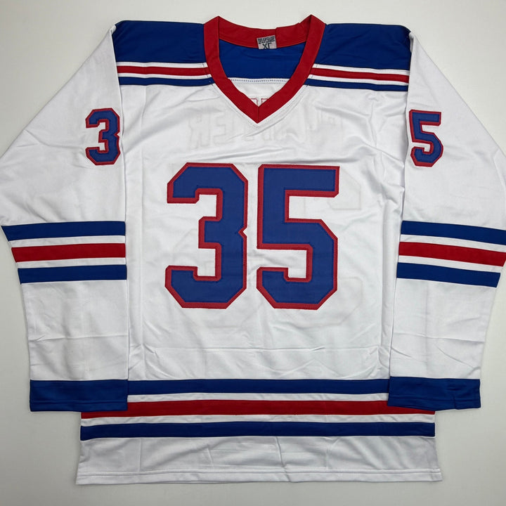 Autographed/Signed MIKE RICHTER New York White Jersey PSA/DNA COA Auto