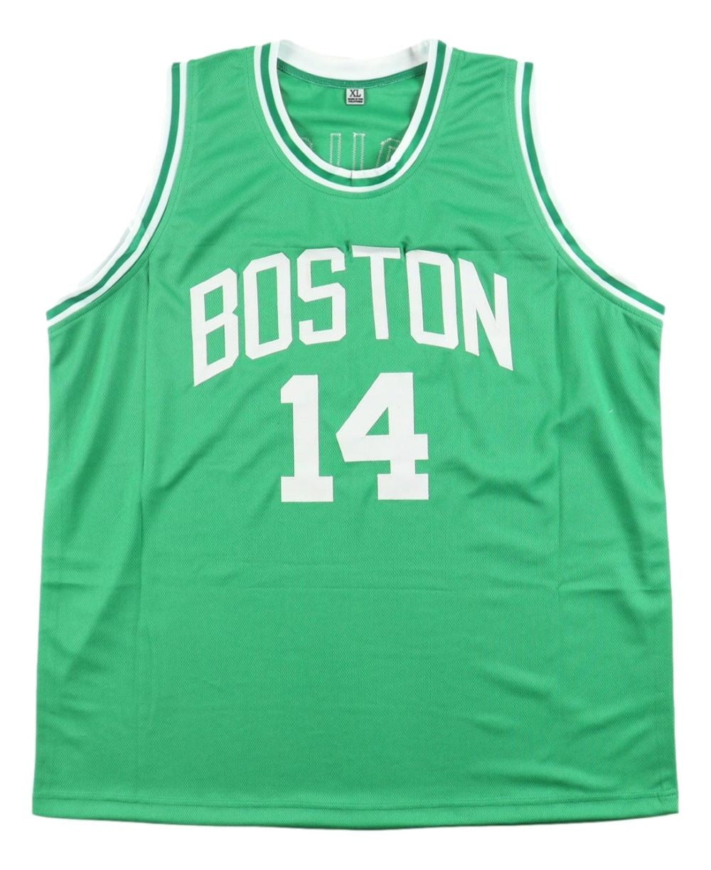 Bob Cousy Boston Signed Green Basketball Jersey JSA QR Hologram