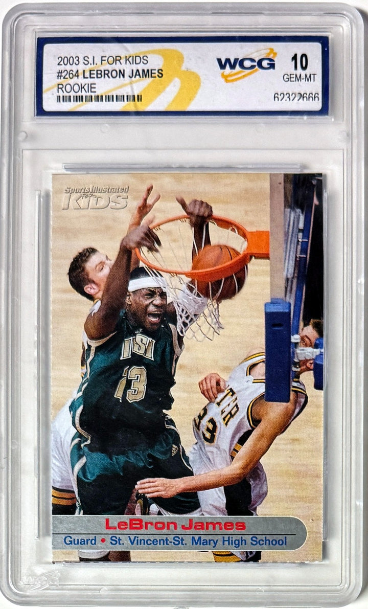 LeBron James 2003 S. I. For Kids Rookie Card #264- WCG Graded 10 Gem Mint