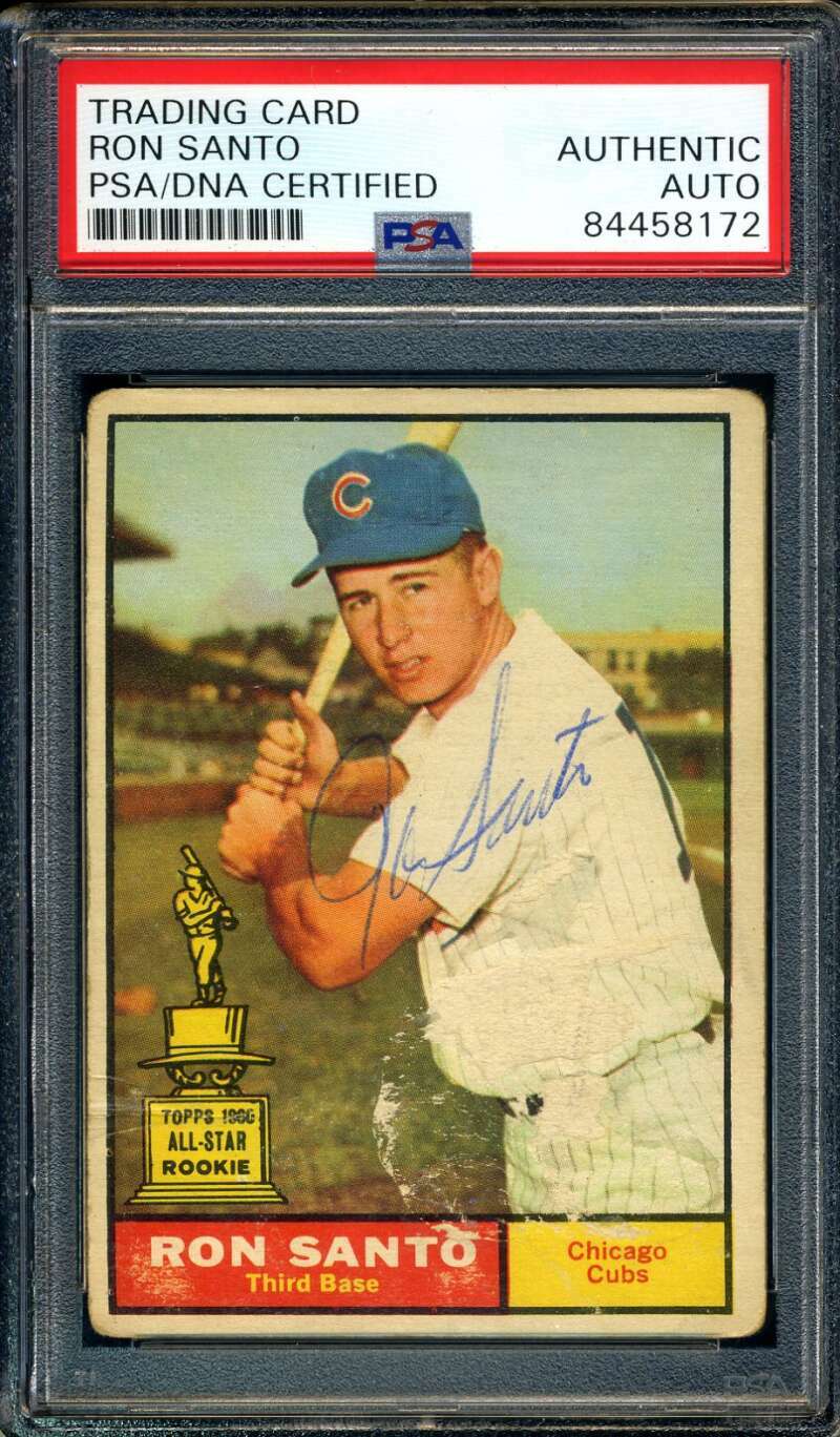 Ron Santo PSA DNA Vintage Signed 1961 Topps Rookie Autograph