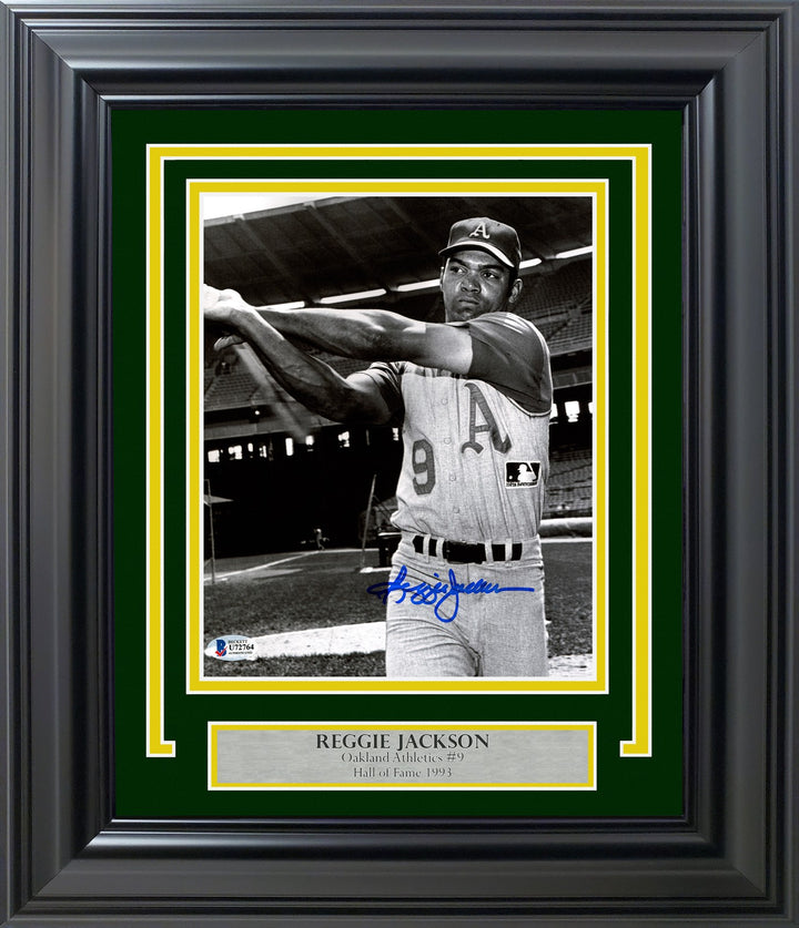 Reggie Jackson Signed Framed 8x10 Photo Oakland A's Beckett BAS
