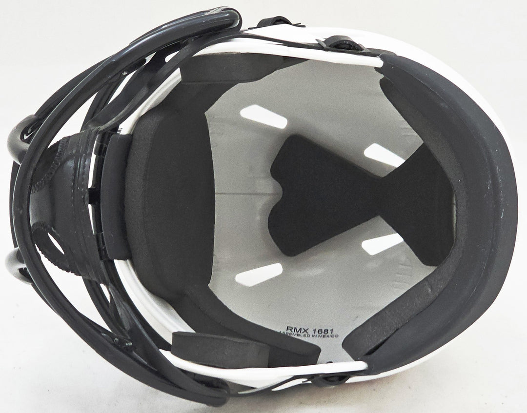 Justin Fields Signed Chicago Bears Lunar Eclipse White Speed Mini Helmet Beckett