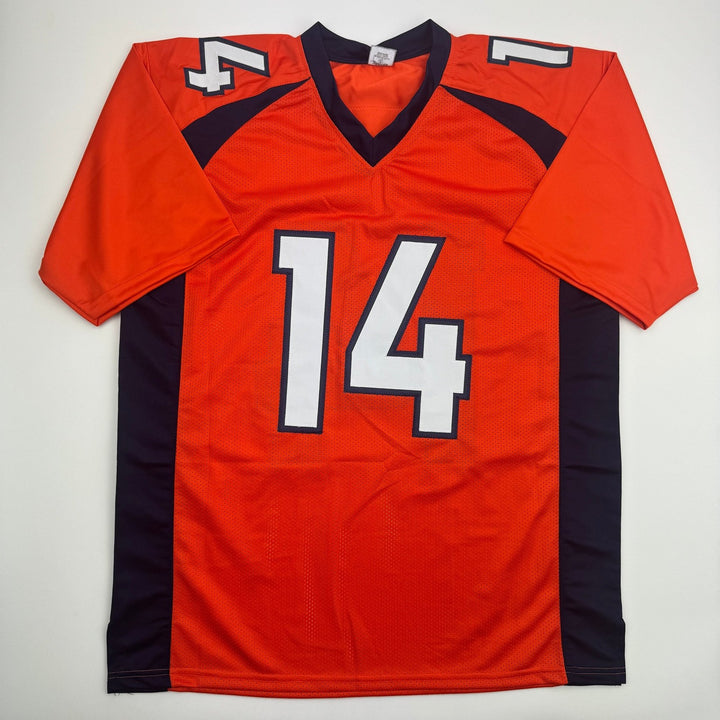 Autographed/Signed Courtland Sutton Denver Orange Football Jersey JSA COA