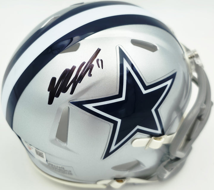 Micah Parson Signed Dallas Cowboys Silver Speed Mini Helmet Fanatics Holo