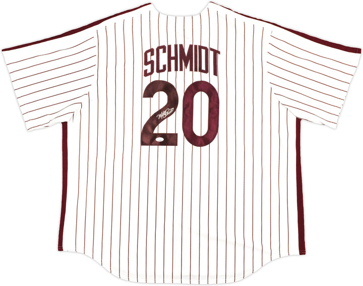Phillies Mike Schmidt Auto White Nike Cooperstown Collection Jersey 2XL JSA