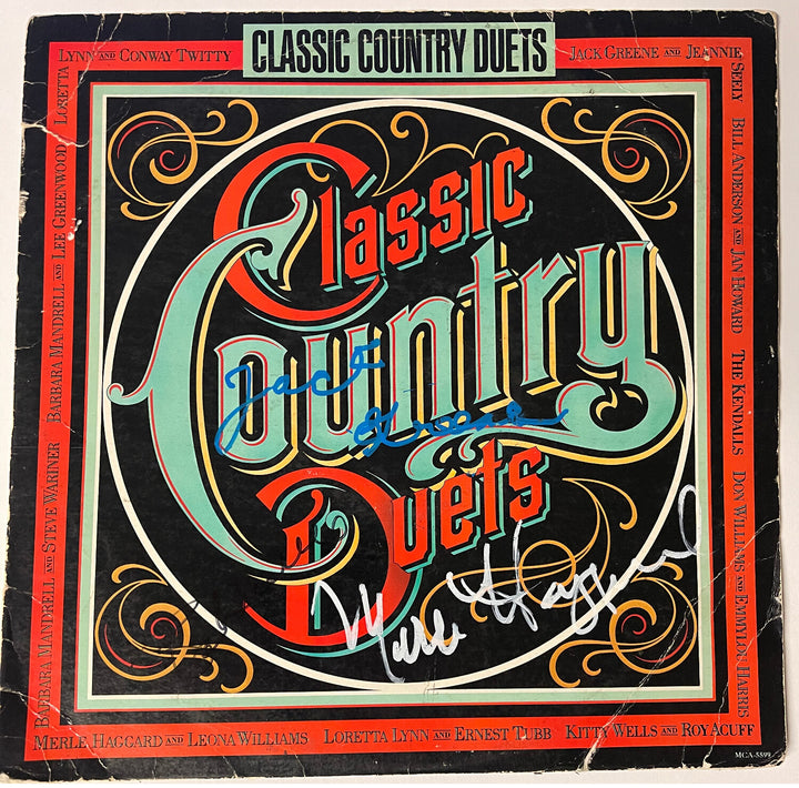 Merle Haggard/Jack Greene/Jeannie Seely signed 1985 Classic Country Album-JSA