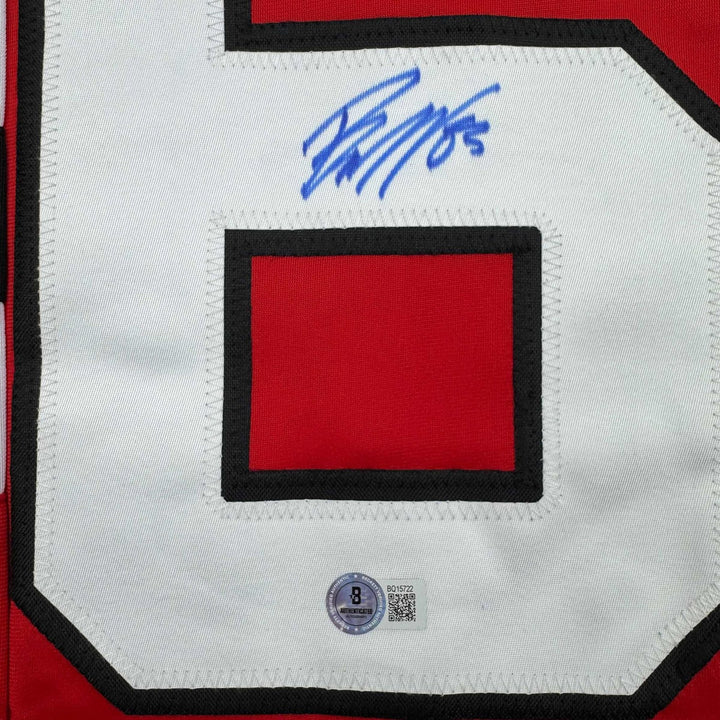 Autographed/Signed Jesper Bratt New Jersey Red Jersey Beckett BAS COA