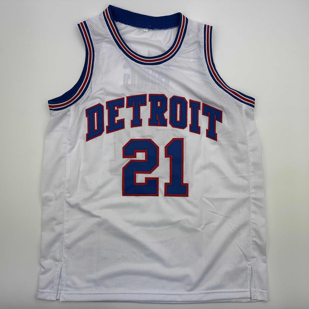 Autographed/Signed Dave Bing HOF 90 Detroit White Jersey Beckett BAS COA