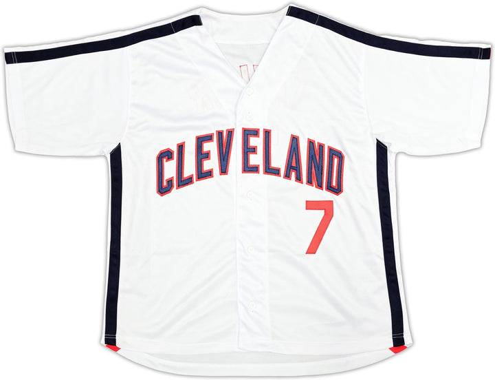 Tom Berenger Auto Signed White Jersey Major League Jake Taylor Beckett Witness