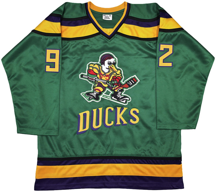 The Mighty Ducks Cast Signed Green Hockey Sweater Jersey 8 Sigs Beckett Witness