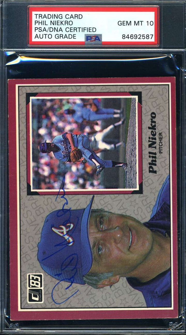 Phil Niekro PSA DNA Gem Mint 10 Signed 1983 Donruss Jumbo Autograph