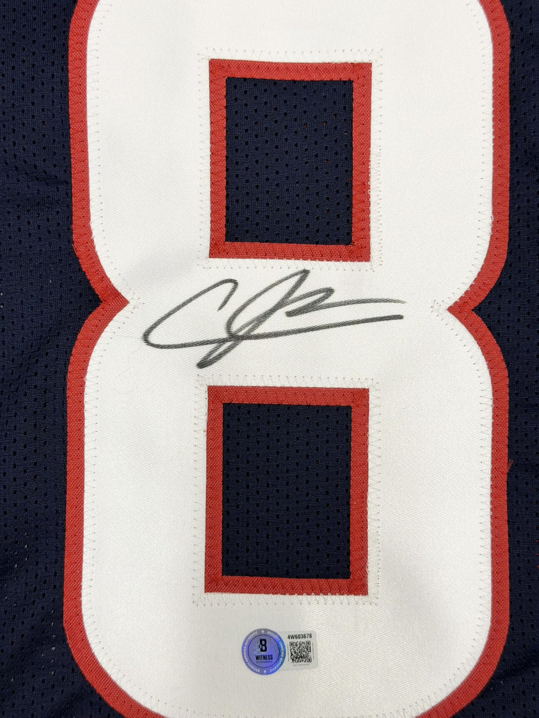 Andre Johnson Signed Houston Texans Blue Jersey Beckett BAS Witness