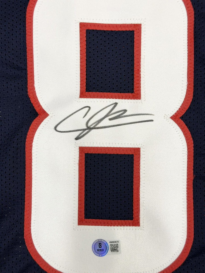 Andre Johnson Signed Houston Texans Blue Jersey Beckett BAS Witness