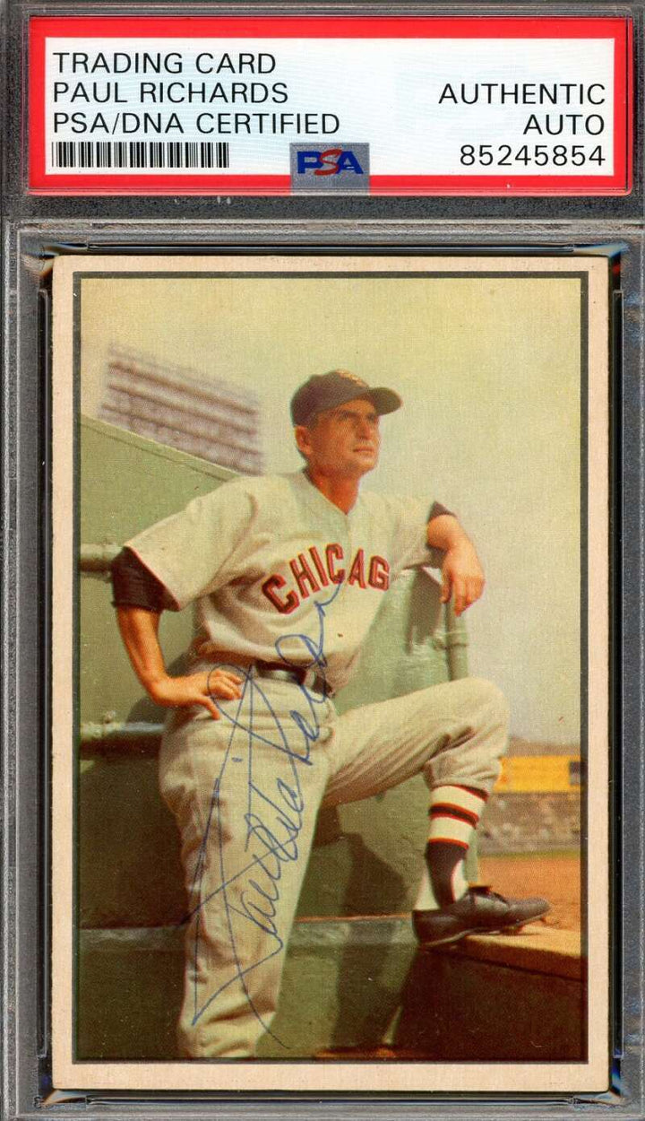 Paul Richards PSA DNA Signed 1953 Bowman Color Autograph