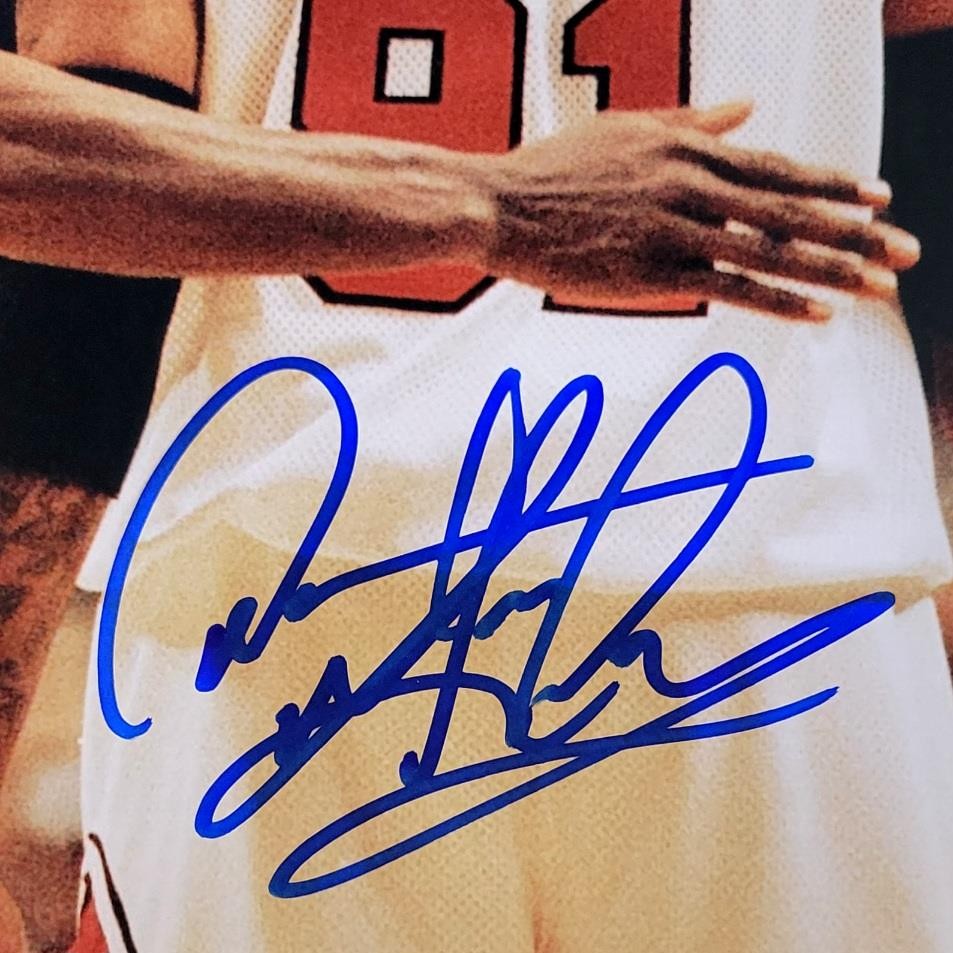 Dennis Rodman autograph signed 16x20 photo w/ Michael Jordan MJ ~ Beckett BAS