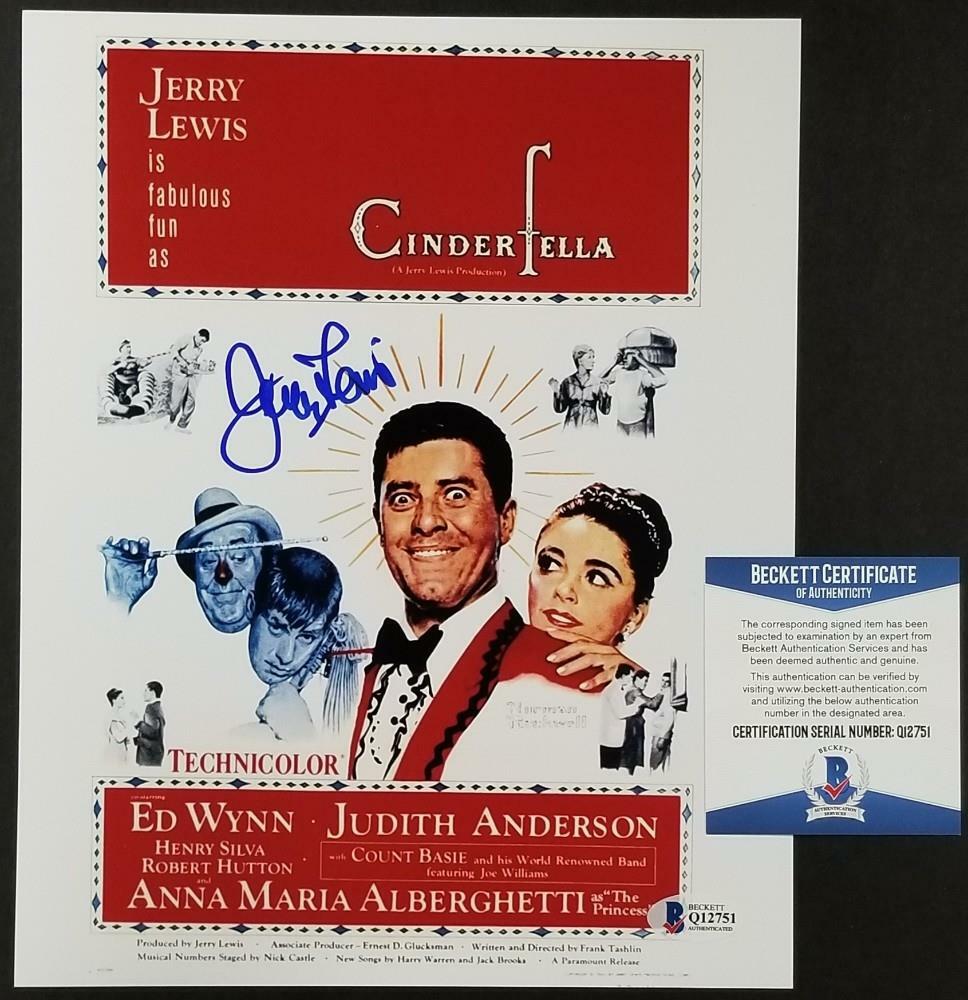 Jerry Lewis signed 8x10 Photo Cinderfella Autograph ~ Beckett BAS COA