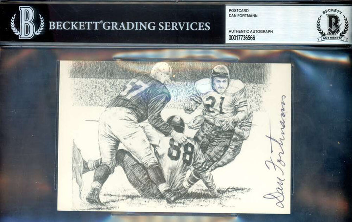 Dan Fortmann Beckett BAS Signed Postcard HOF Card Autograph
