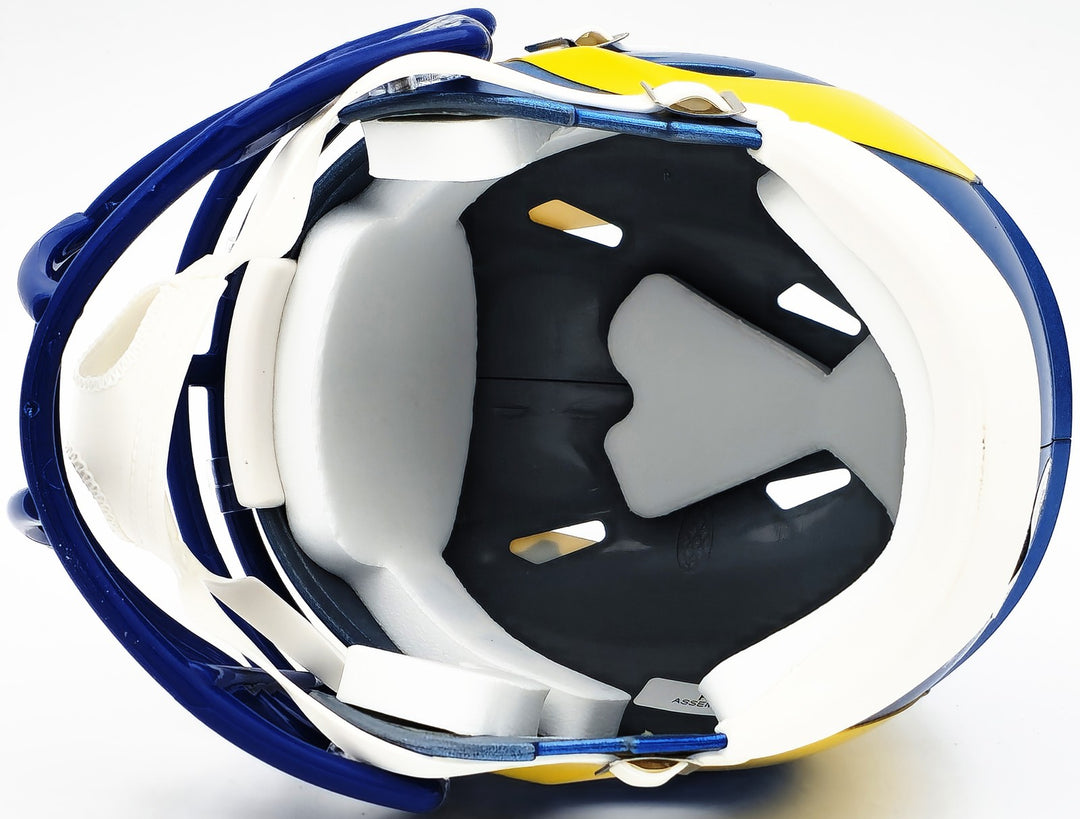 Aaron Donald Auto Signed Los Angeles Rams Blue Speed Mini Helmet Beckett Witness