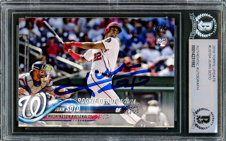 Juan Soto Signed 2018 Topps Update Rookie Card #US104 New York Mets Beckett BAS