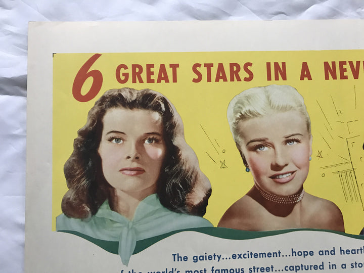 "Stage Door" 1953 Original Movie Poster First Issue 22x28 Lucy Ball Hepburn