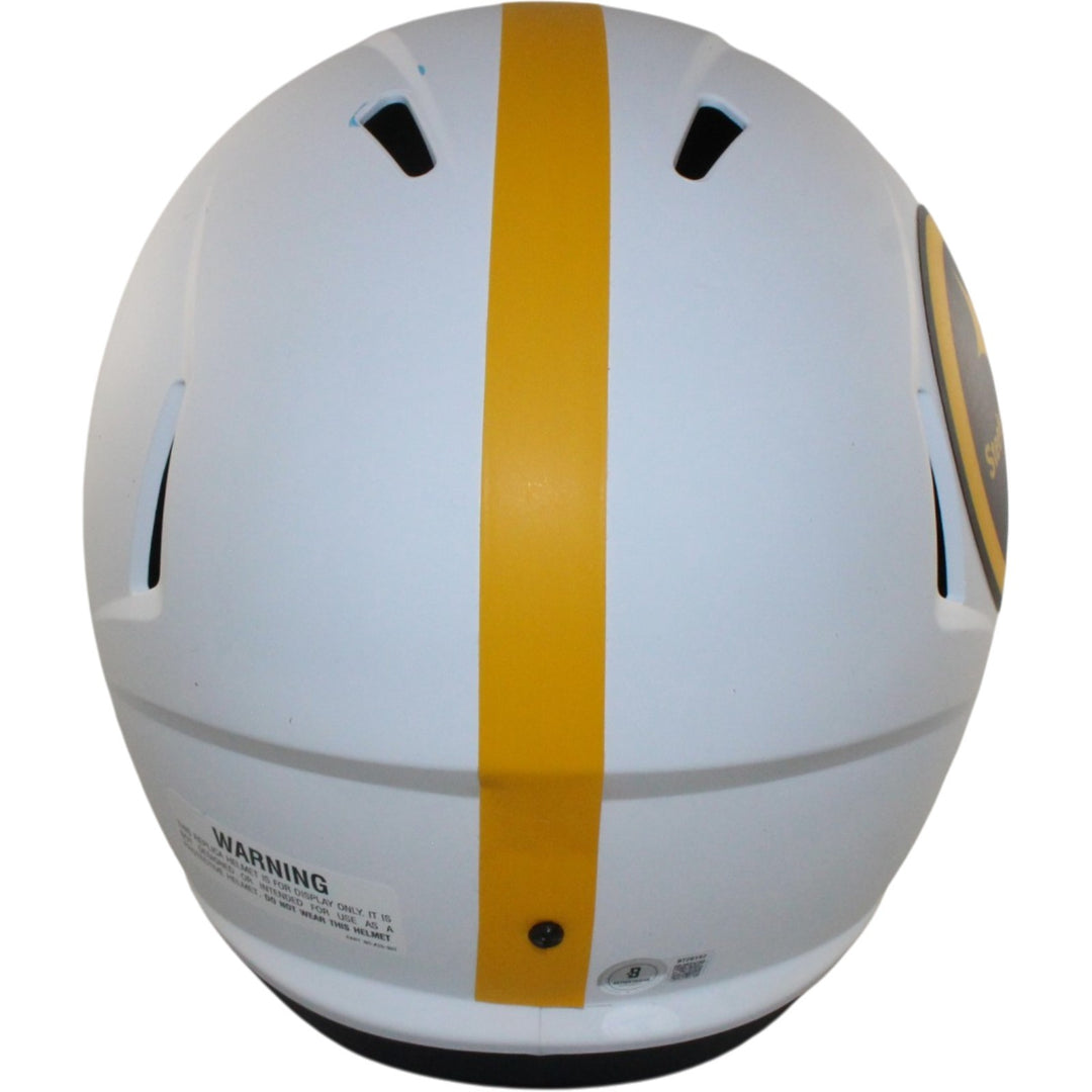 Troy Polamalu Autographed Pittsburgh Steelers F/S Lunar Helmet Beckett 56196