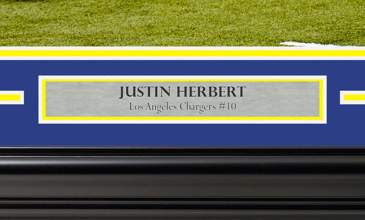 Justin Herbert Signed Framed 16x20 Photo Los Angeles Chargers Fanatics Holo