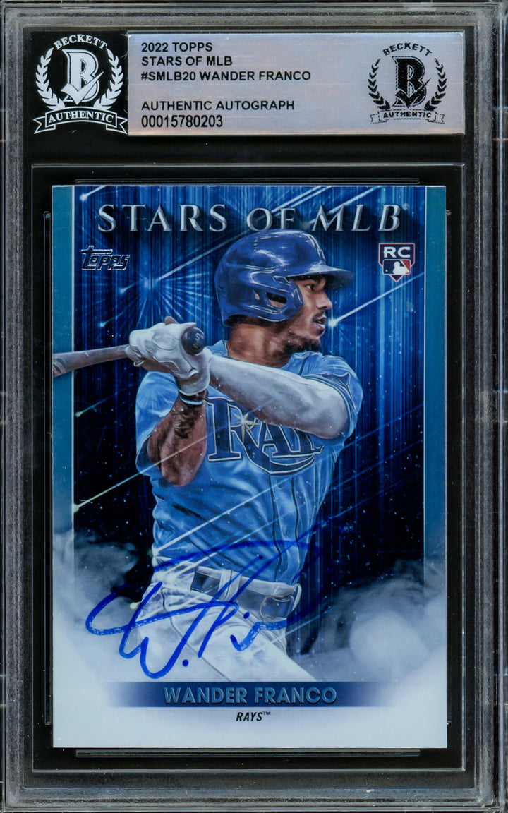 Wander Franco Autographed 2022 Topps Stars of MLB RC (Bubbling) Beckett S