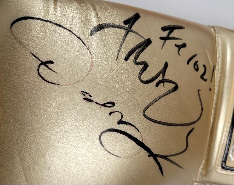 Oscar De La Hoya & Fernando Vargas signed Boxing Glove autograph ~ Beckett BAS