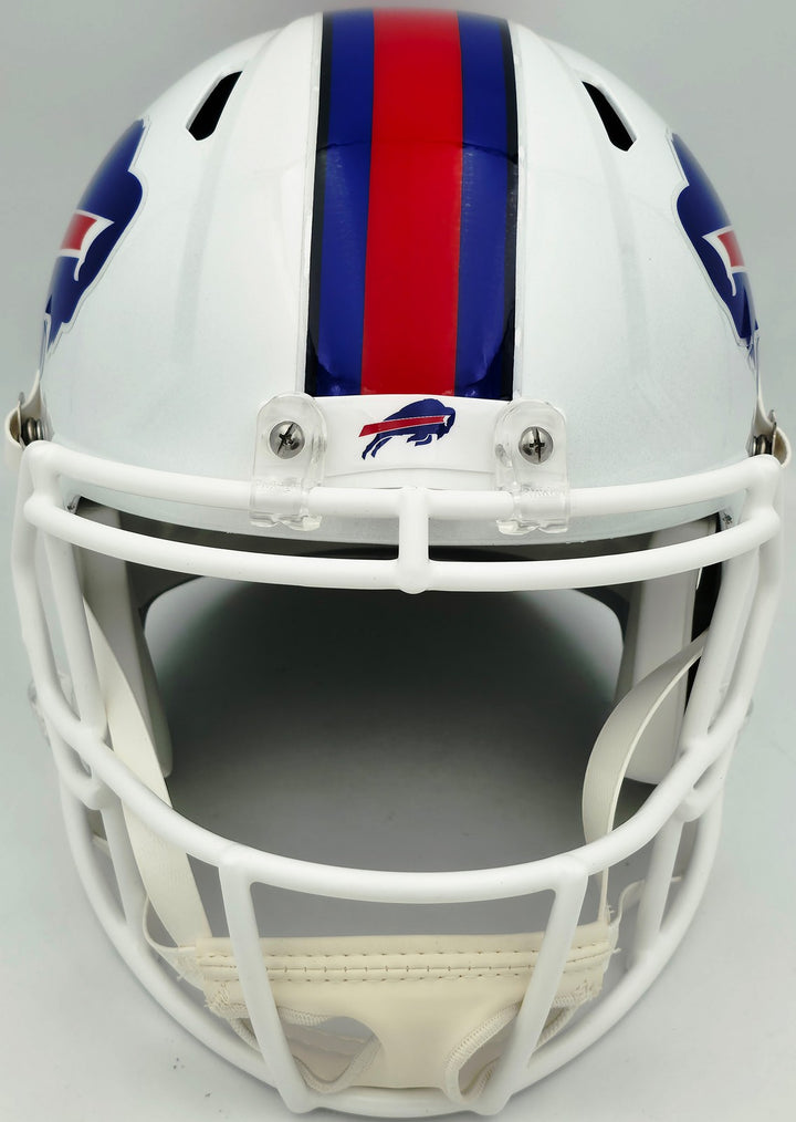 Bruce Smith Signed Bills White Full Size Speed Replica Helmet BAS Witness