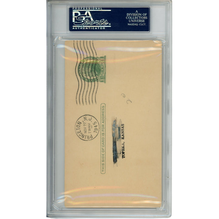 Wes Fesler Autographed/Signed Ohio State Buckeyes Postcard PSA Slabbed 54796