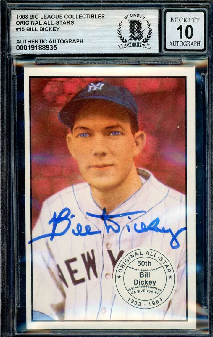 Bill Dickey Gem Mint 10 Beckett BAS Signed 1983 Big League All Stars Autograph