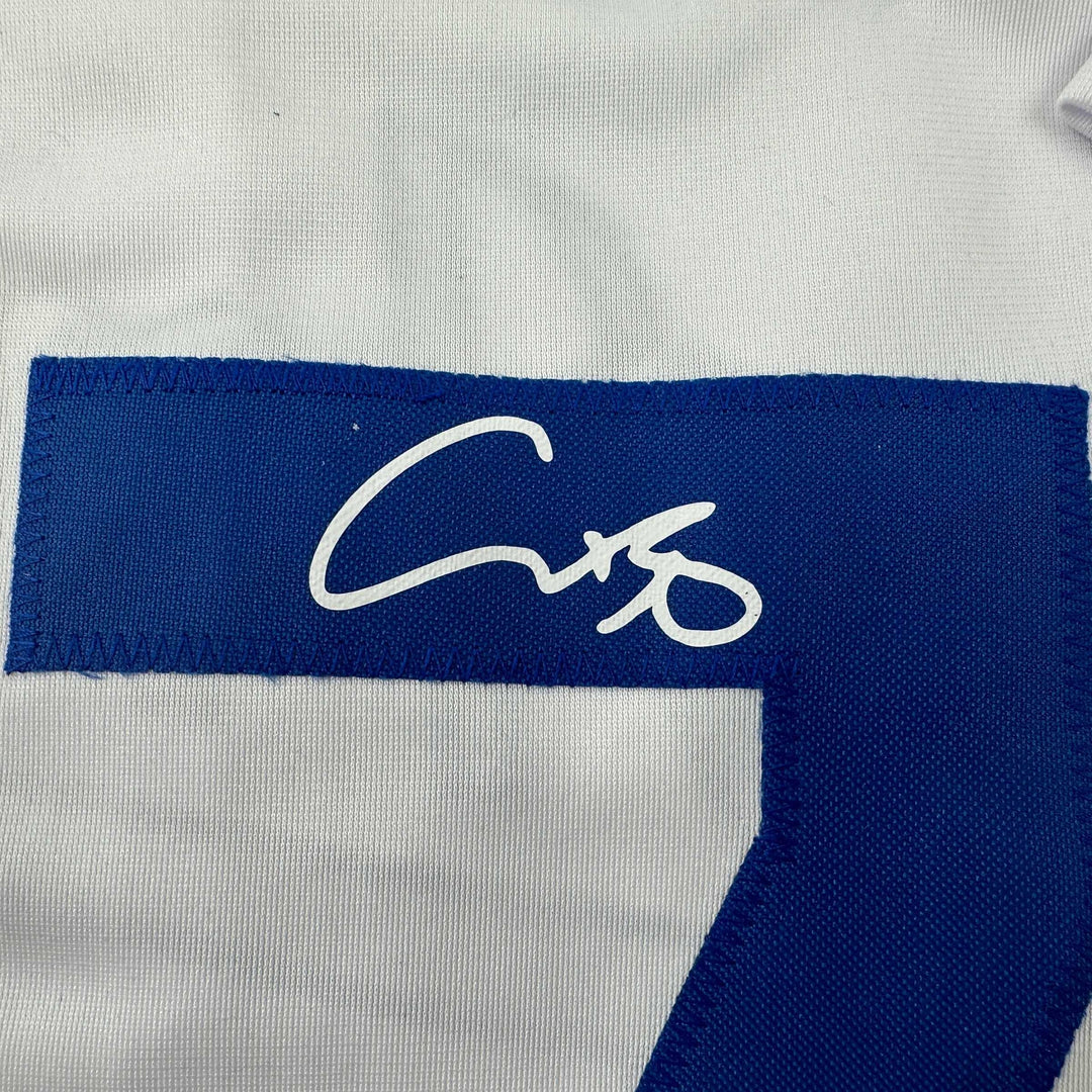 Facsimile Autographed Shohei Ohtani Los Angeles LA White Auto Jersey Men's XL