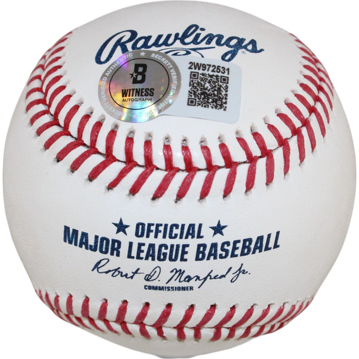 David Ortiz Autographed/Signed Boston Red Sox OML Baseball Beckett Witness 50929