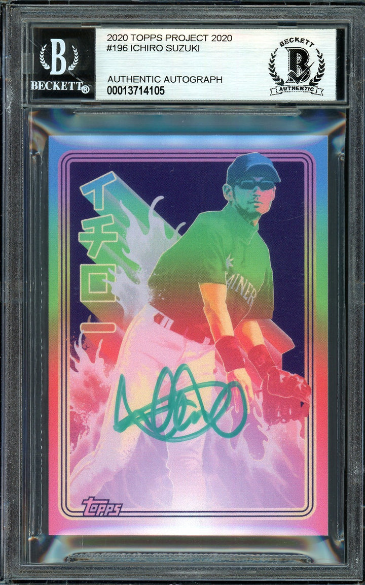 Ichiro Suzuki Signed Topps Project 2020 Matt Taylor Card 196 Teal #10/10 Beckett