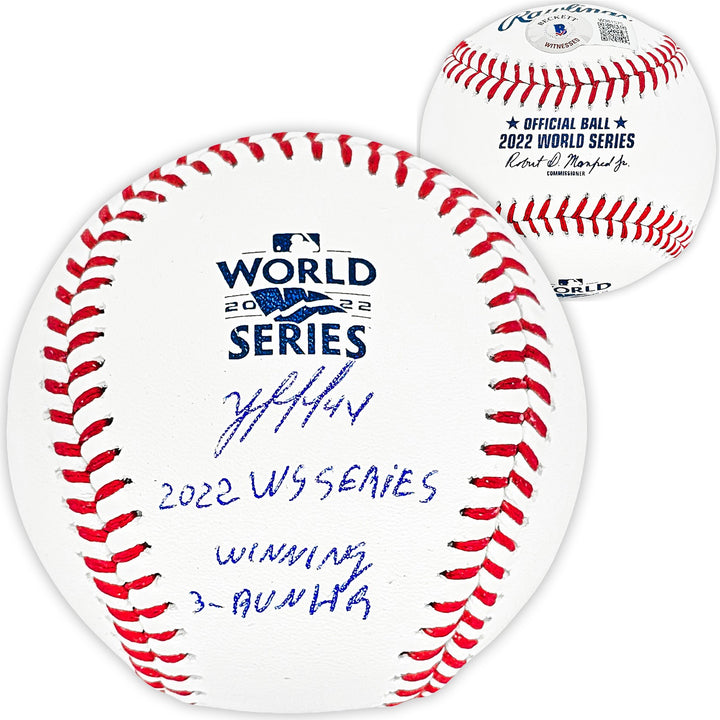 Yordan Alvarez Auto 2022 WS MLB Baseball Astros 2022 WS Winning 3-Run HR Beckett
