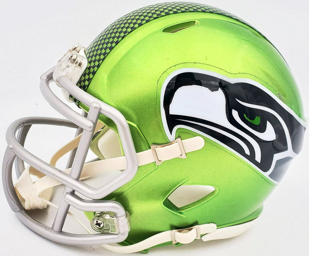 Tyler Lockett Signed Seattle Seahawks Flash Green Speed Mini Helmet MCS Holo