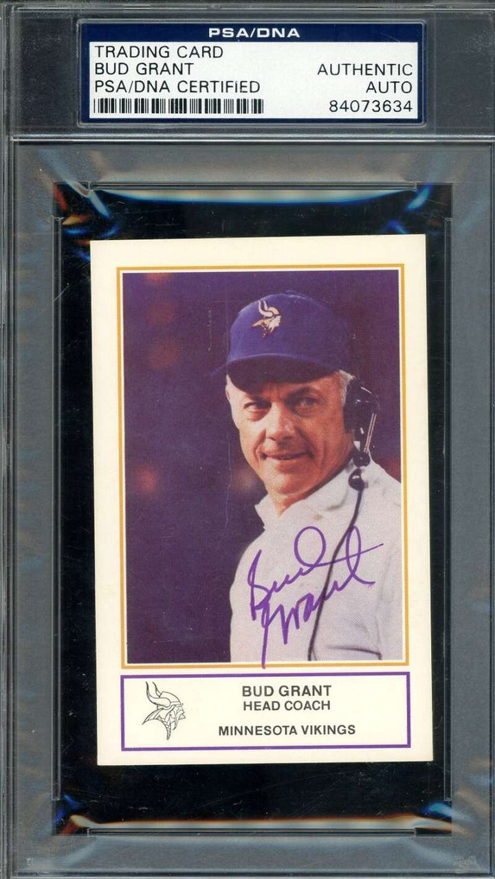 Bud Grant PSA DNA Signed 1983 Police Rookie Autograph